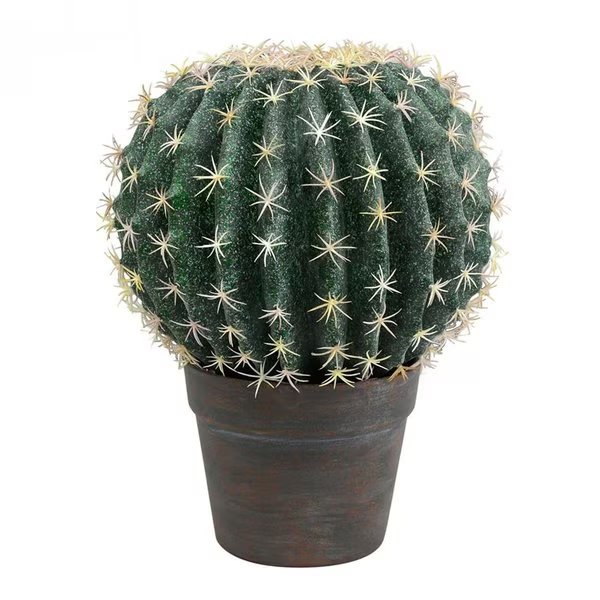 9.5 in. Green Aloe Ball in Gray & Light Red Pot, Dare2Decor, Mfr#: DA2676081
